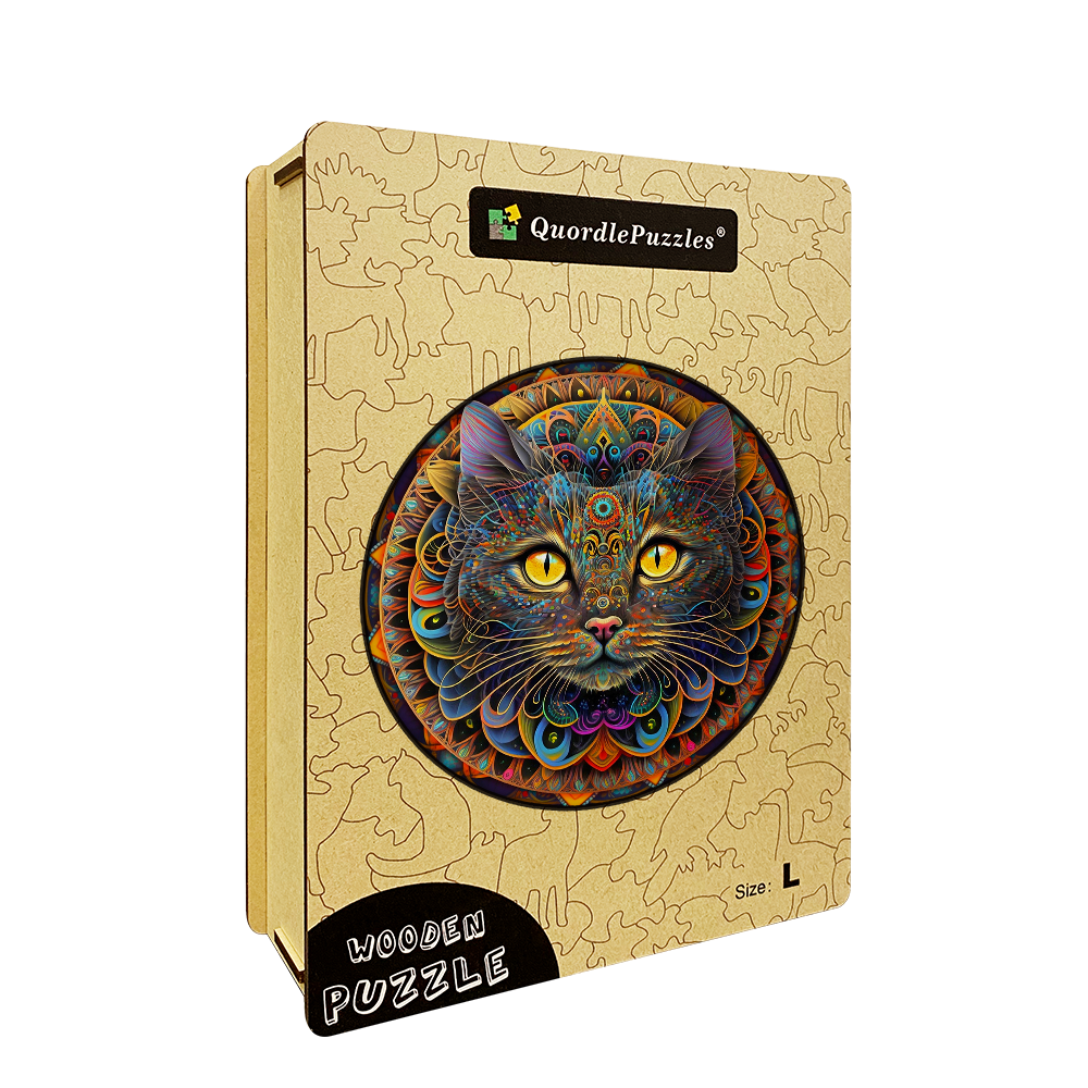 Mandala cat puinen palapeli