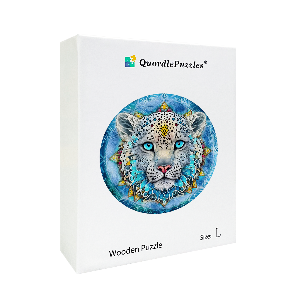 Snow leopard mandala puinen palapeli