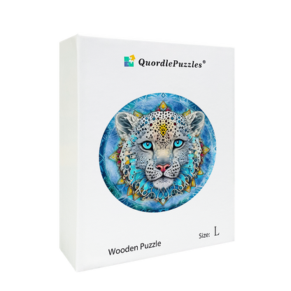 Snow leopard mandala puinen palapeli