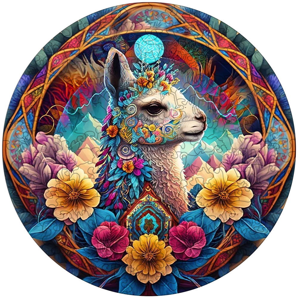 Mandala lama puinen palapeli