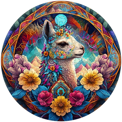 Mandala lama puinen palapeli
