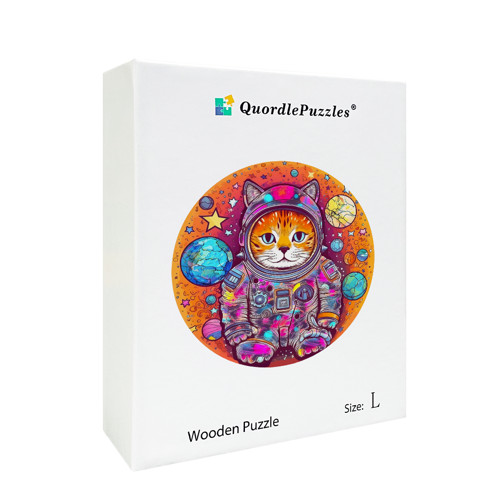 Hauska Astronaut Cat Puinen palapeli