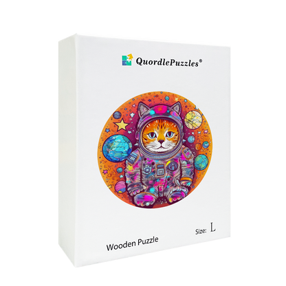 Hauska Astronaut Cat Puinen palapeli