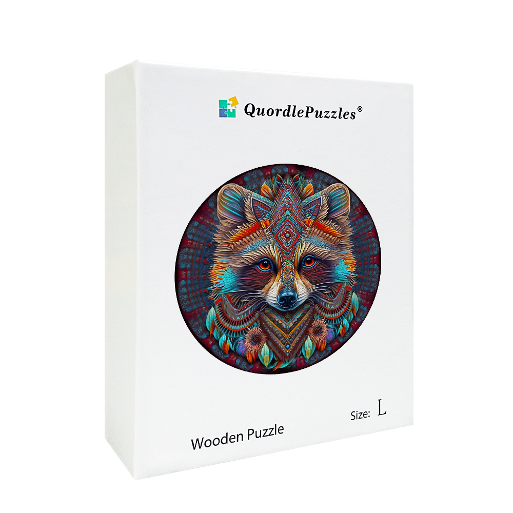 Mandala raccoon puinen palapeli