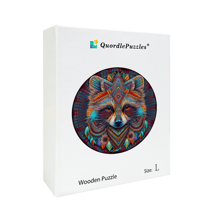 Mandala raccoon puinen palapeli