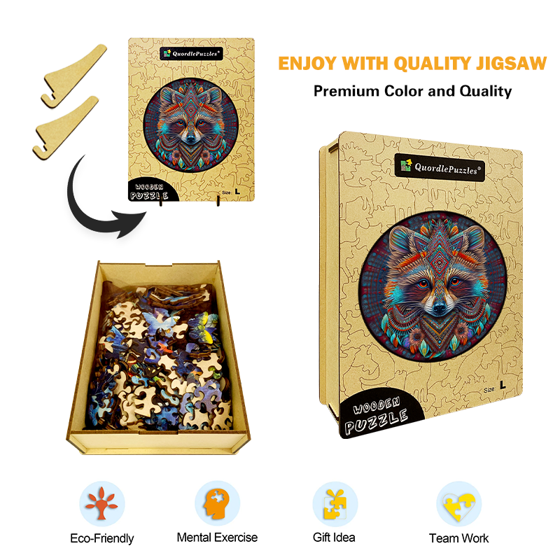 Mandala raccoon puinen palapeli