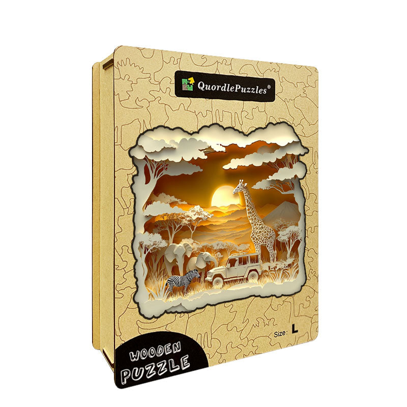3D afrikkalainen safari puupalapeli