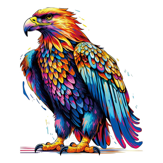 Värikäs eagle art puinen palapeli