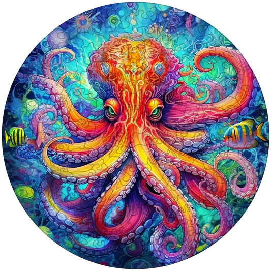 Octopus vibrant puinen palapeli