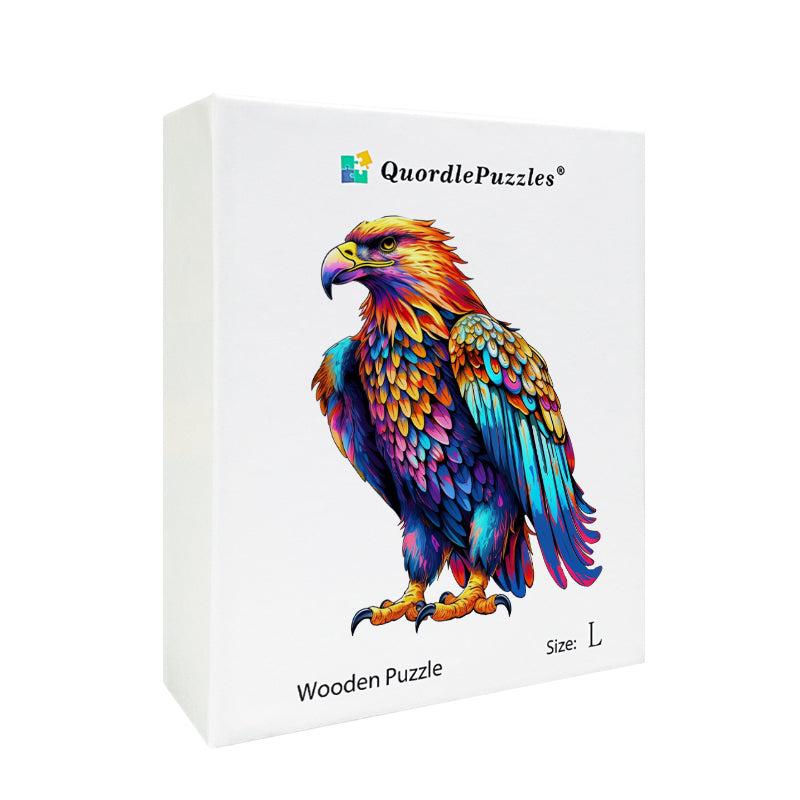 Värikäs eagle art puinen palapeli