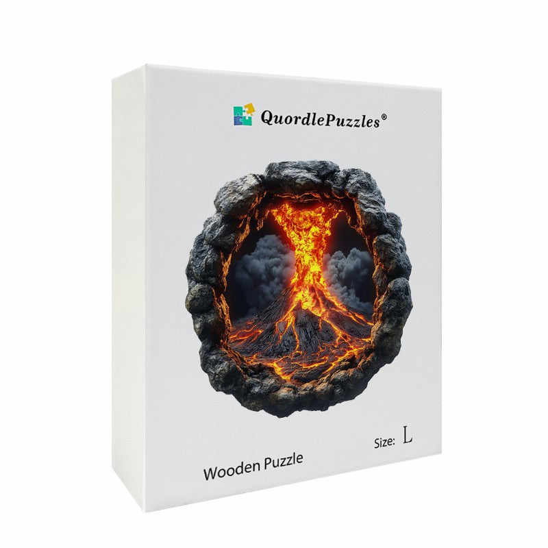 3D puulegopalapeli tulivuorenpurkaus