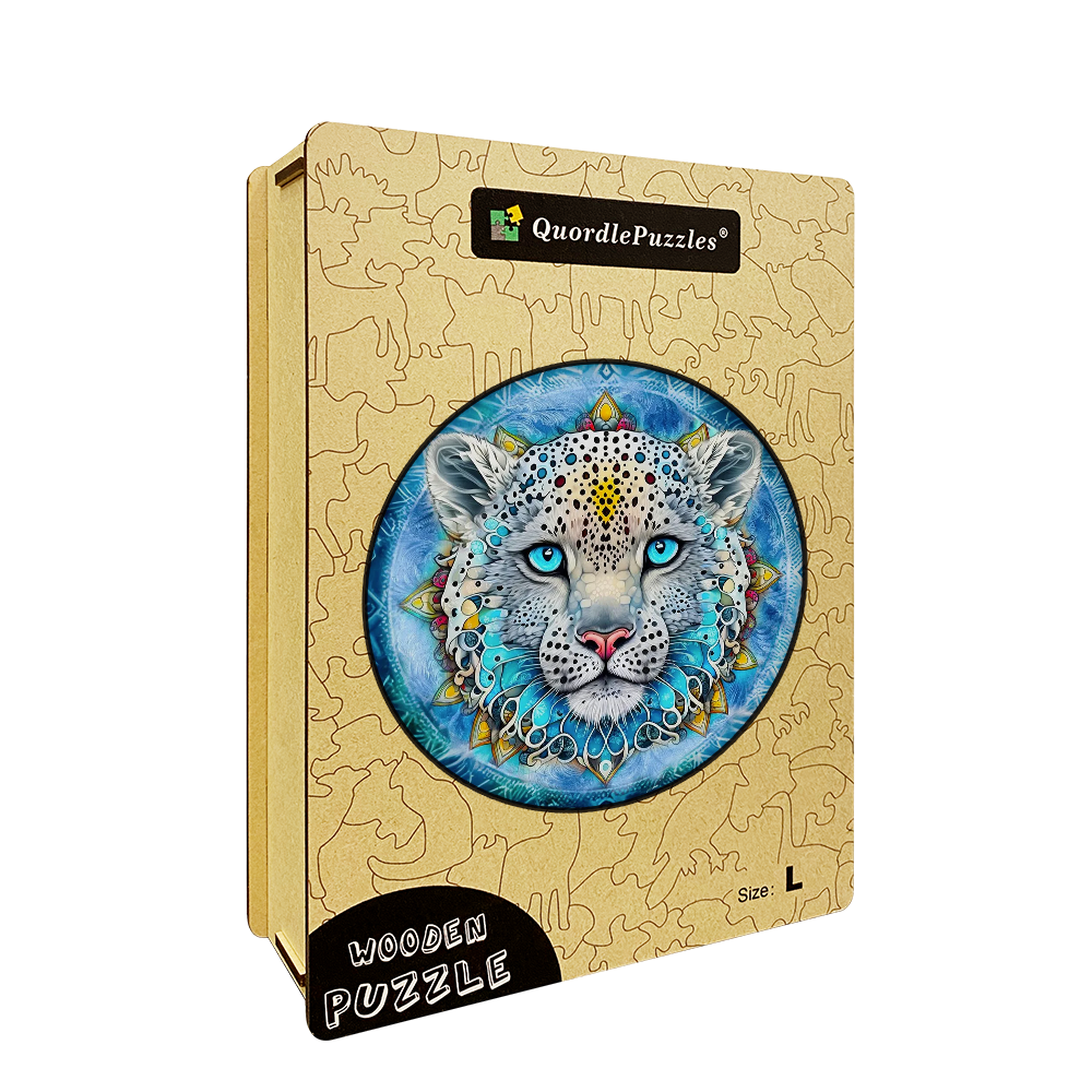 Snow leopard mandala puinen palapeli