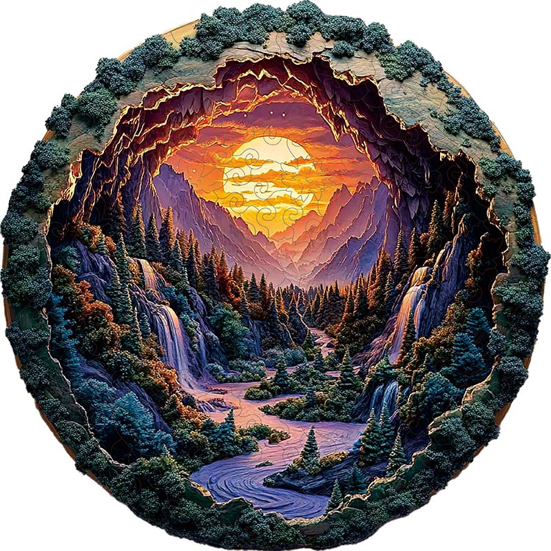 3D puulegopalapeli auringonlasku kanjoni