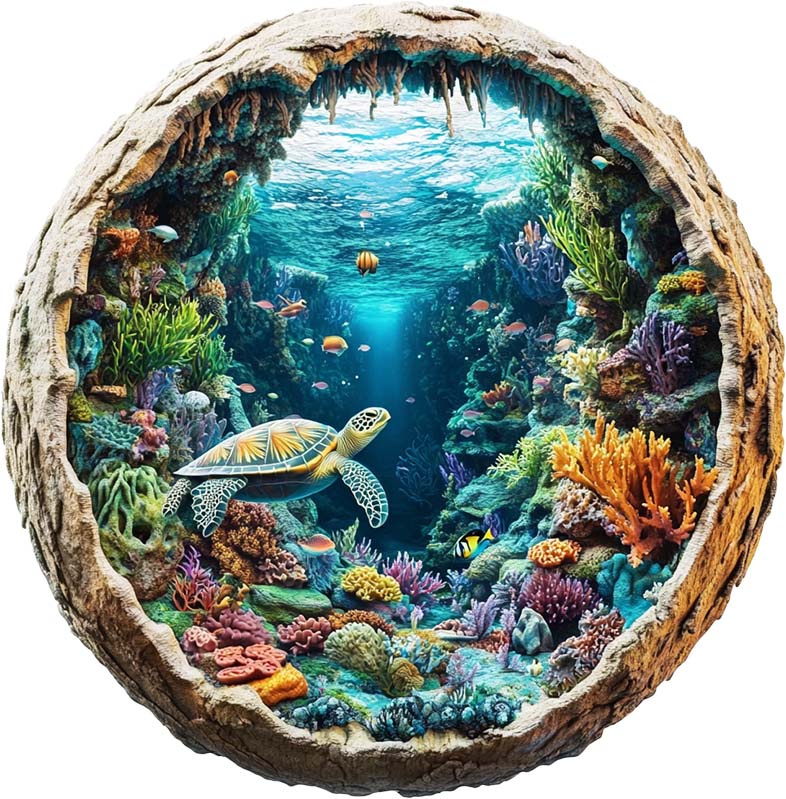 3D puulegopalapeli koralliriutta kilpikonna