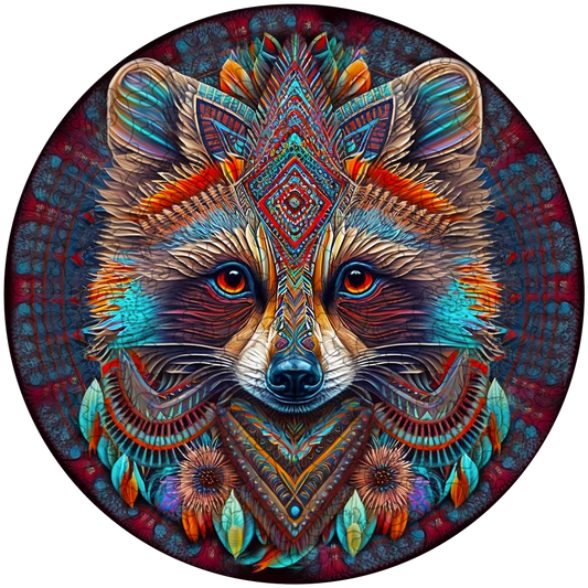 Mandala raccoon puinen palapeli