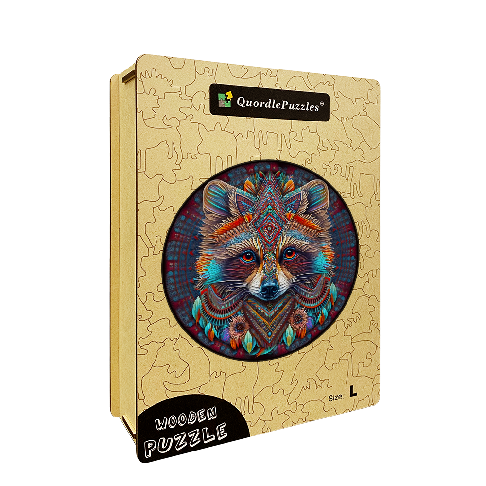 Mandala raccoon puinen palapeli