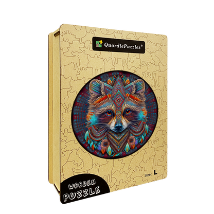 Mandala raccoon puinen palapeli