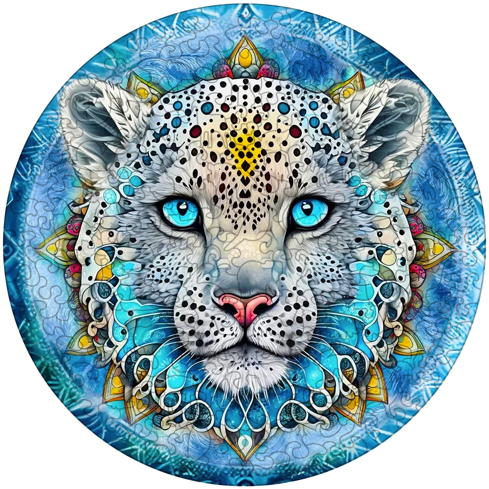 Snow leopard mandala puinen palapeli