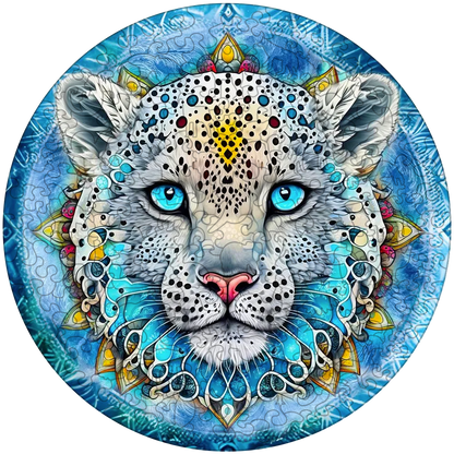 Snow leopard mandala puinen palapeli