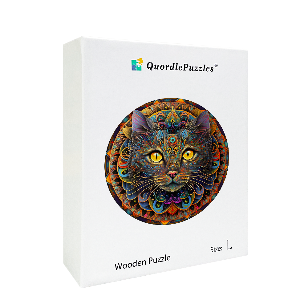 Mandala cat puinen palapeli