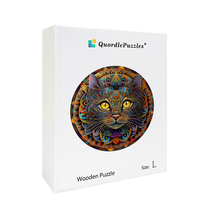 Mandala cat puinen palapeli