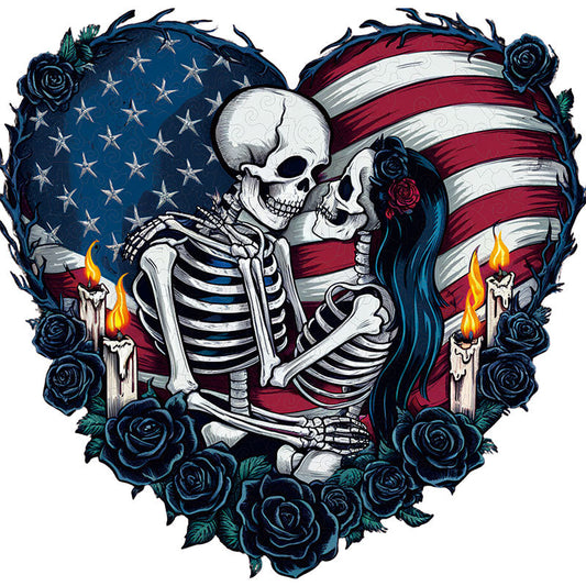 Amerikkalainen lippu goottilainen sydän